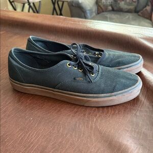 Vans Men's Black Canvas Sneakers with Brown Sole